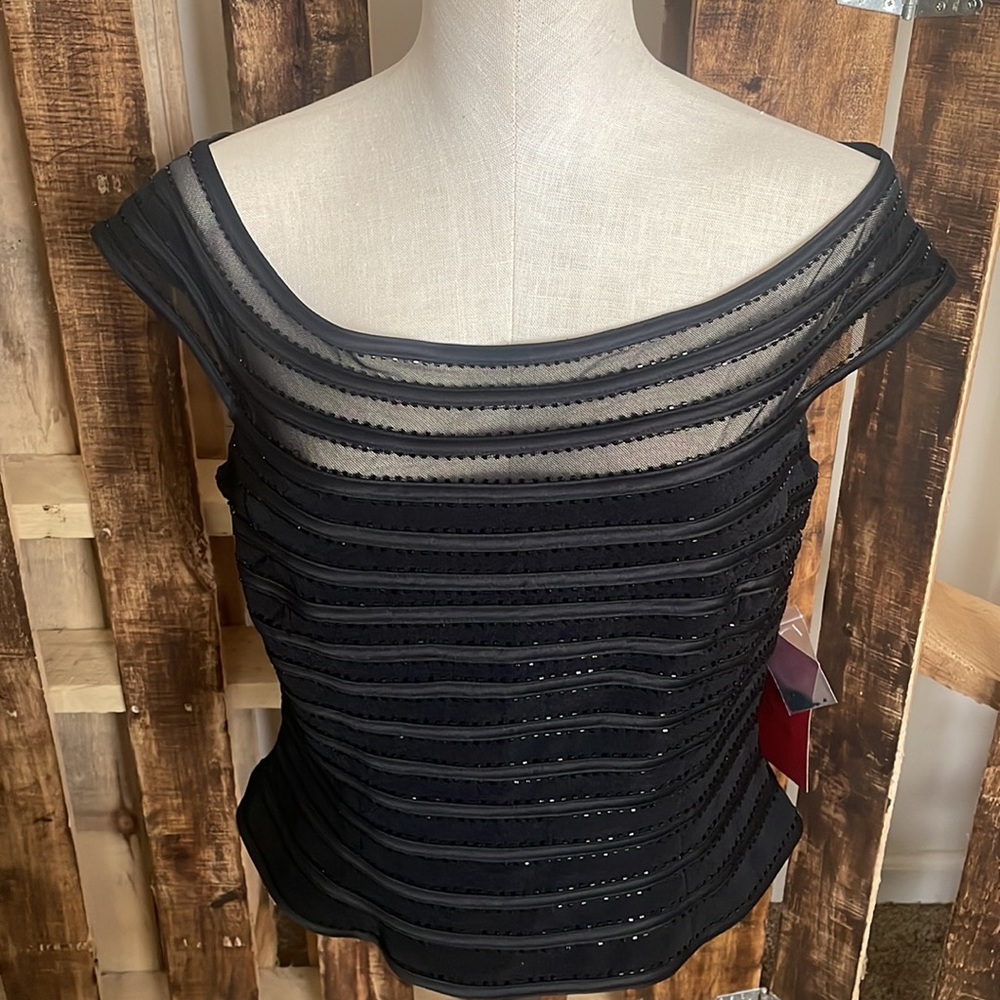 JS Collection top black sequin sheer sequin tank New Sz 12 - Picture 5 of 9